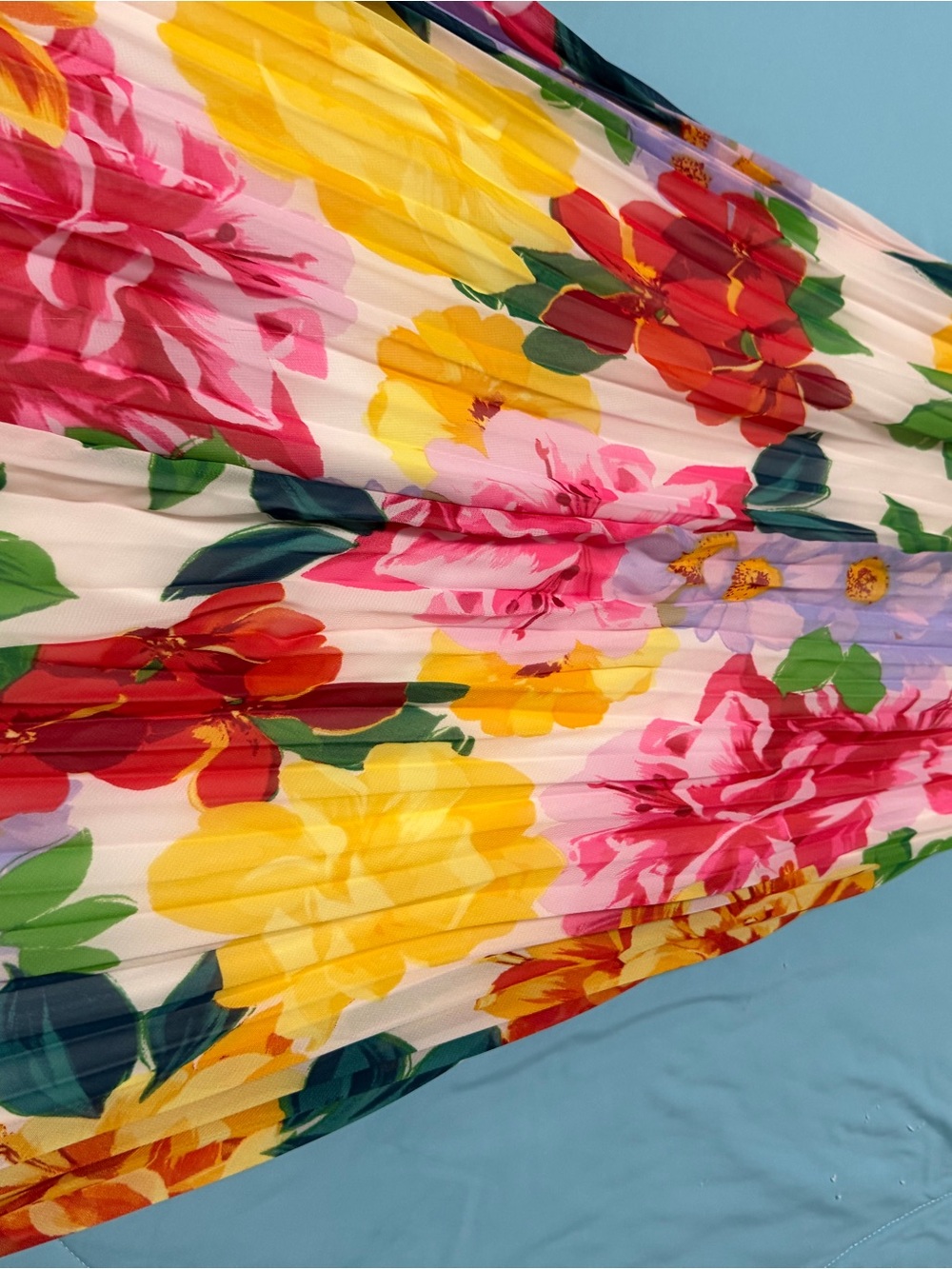 Floral Pleated Wrap Dress - Pink & Yellow - Picture 5 of 10